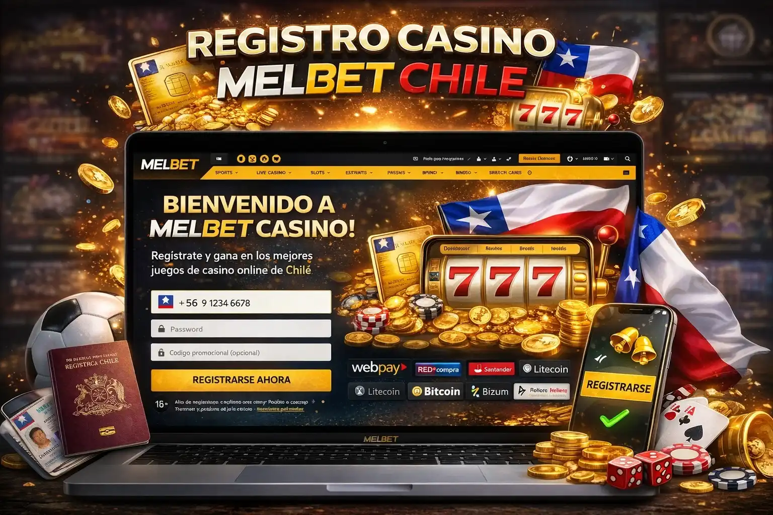 Registro en el casino Melbet Chile